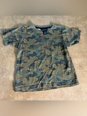 Bold Blue Kids Green & Orange Camouflage Short Sleeve Tee Boys Size 5
